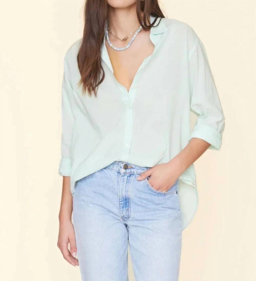 NEW XIRENA beau cotton shirt in aqua